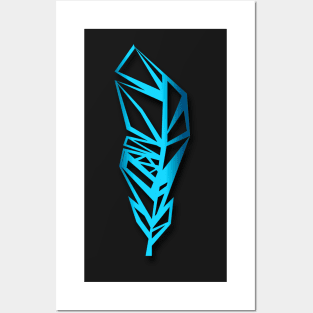 Blue Bird Feather Posters and Art